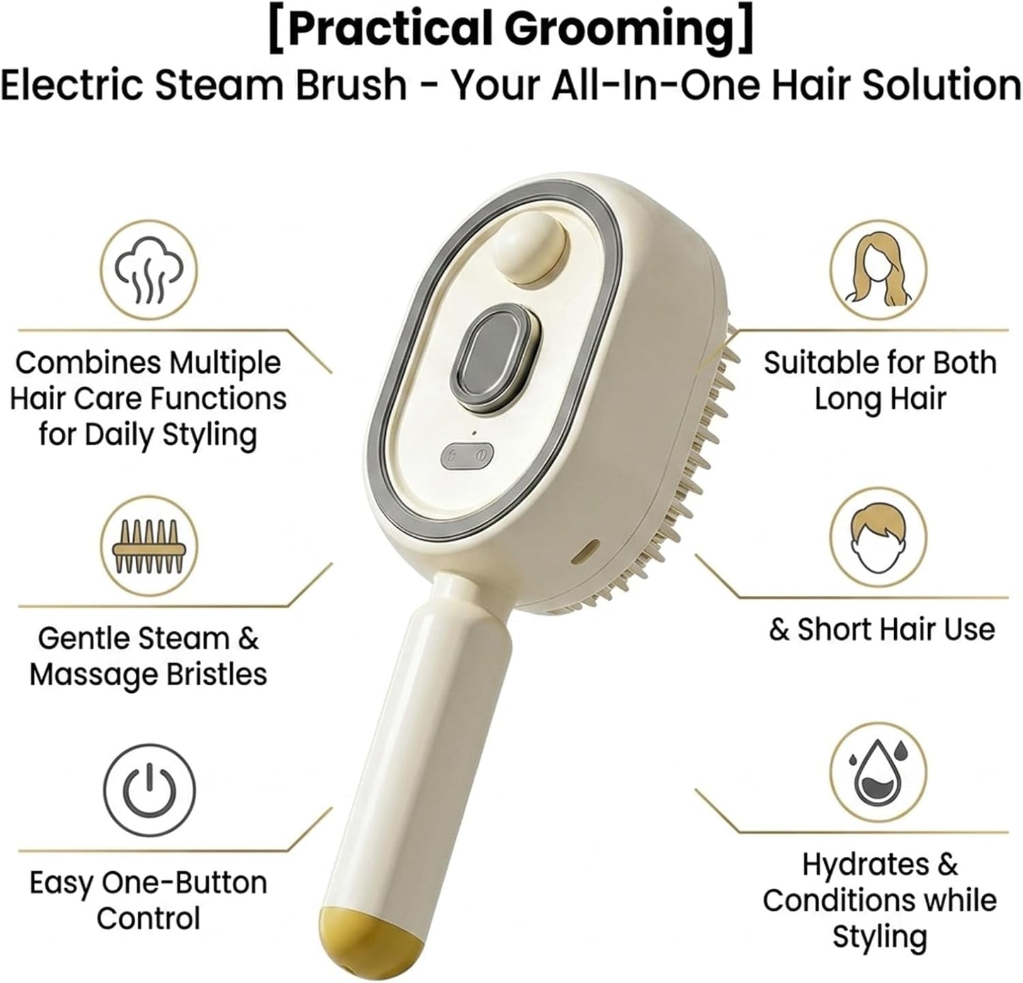 2026 New Electric Steam Brush, Electric Steam Brushs for Hair, Rechargeable Steam Hair Straightener with Water Spray, Detangling Steam Brush for Reduce Frizz, Nourishes Hairs (Pink Set)